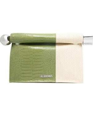 Jacquemus Rond Carré Two-Toned Clutch Bag - Green