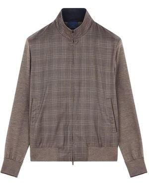 Paul & Shark Checked Wool Lightweight Jacket - Brown