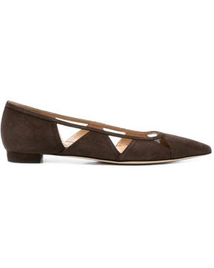 Arteana Savona Cut-Out Suede Court Shoes - White
