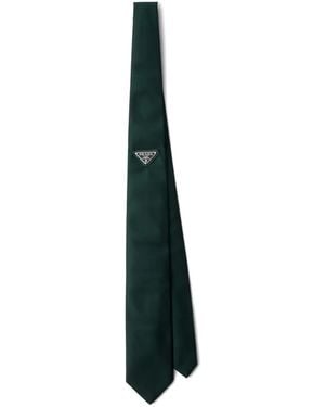 Prada Triangle-Logo Tie - White