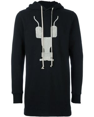 Rick Owens Sweat À Capuche À Imprimé Abstrait - Black