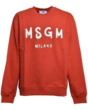 MSGM Crew-Neck Sweatshirt - Red