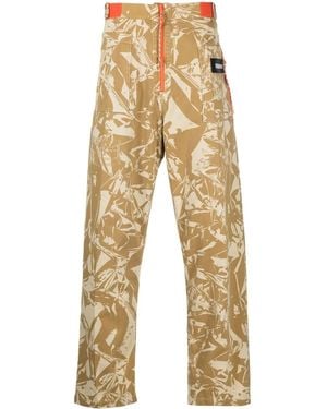 Aries Graphic-Print Cotton Twill Trousers - Natural