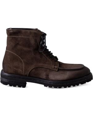 LES HÉRITIERS Lace-Up Suede Hiking Boots - Brown
