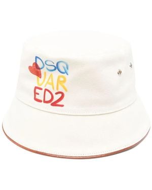 DSquared² Beuteltasche mit Logo-Print - Weiß