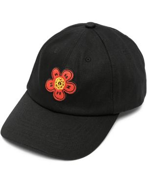 KENZO Floral-Embroidered Cap - Black