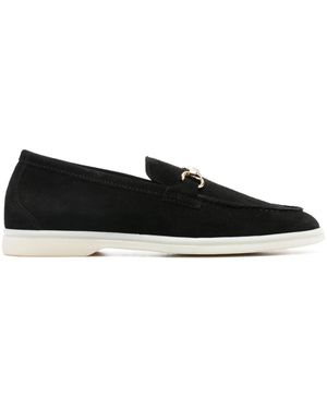 SCAROSSO Lilia Suede Loafers - Black