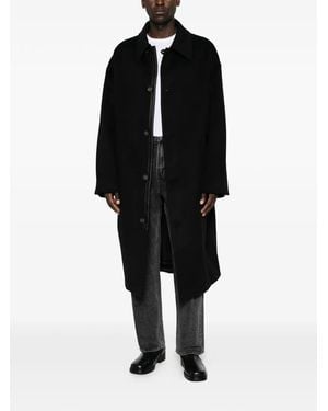 Entire studios Single-Breasted Wool Coat - Black
