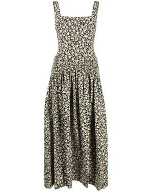 Tory Burch Floral-Print Flared Dress - Natural