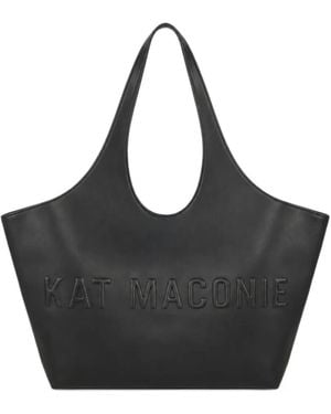 Kat Maconie Large Brooklyn Embossed-Logo Shoulder Bag - Black