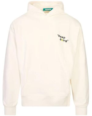 Barrow Keep Going-Print Hoodie - Natural
