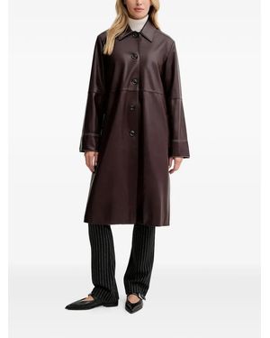 Paul Smith Abrigo Con Botones Y Costuras - Marrón
