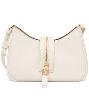 Elisabetta Franchi Zip-Detail Faux-Leather Shoulder Bag - Natural