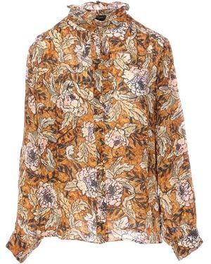 Yavi Chemise Imprimée À Manches Longues - Marron