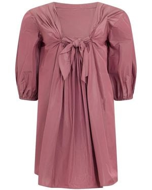 Alberta Ferretti Bow-Detail Mini Dress - Pink