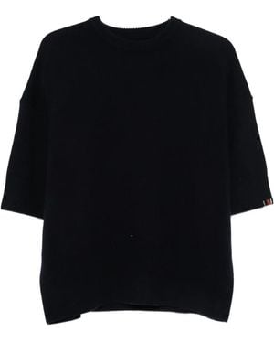 Extreme Cashmere Short-Sleeve Knitted Top - Black