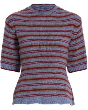 Proenza Schouler Dana Striped-Knit Sweater - Purple