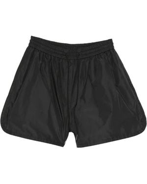 Juun.J Drawstring-Waist Curved-Hem Shorts - Black