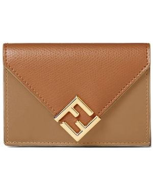 Fendi F-Diamond Trifold Wallet - Brown