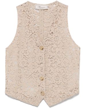 Blumarine Embroidered Lace Waistcoat - Natural