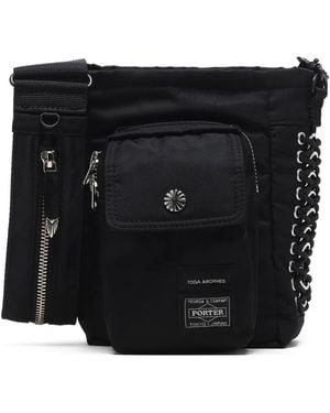 Toga Appliqué-Detail Messenger Bag - Black