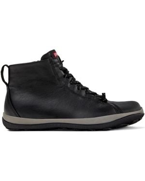 Camper Peu Pista Lace-Up Leather Trainers - Black