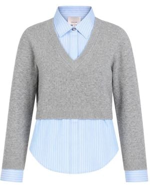 Cinq À Sept Renna Layered-Effect Jumper - Blue