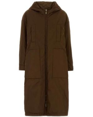 Max Mara Bosco Hooded Padded Coat - Brown