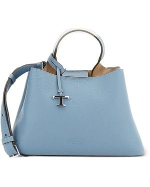 Tod's Flat Handle Leather Small Bags - Blue