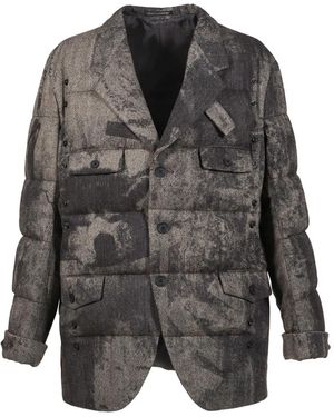 Yohji Yamamoto Buttoned Padded Jacket - Grey