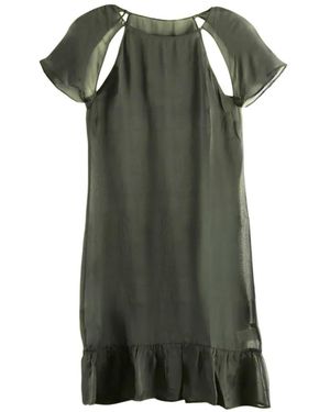 Paloma Wool Silk Ruffled-Hem Midi Dress - Green