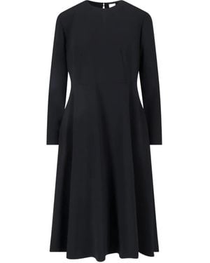Aspesi Long-Sleeve Flared Midi Dress - Black