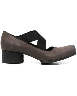 Uma Wang Leather Block Heel Pump - Black