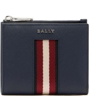 Bally Metal Logo Leather Wallet - Blue