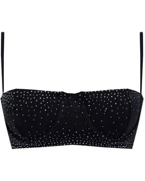 Undergold X Garcias Santa Unión Balconette-Top mit Strass - Schwarz