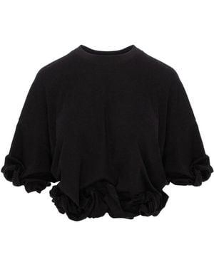 SEEN USERS T-Shirt Twombly Bloom Con Ruches - Nero