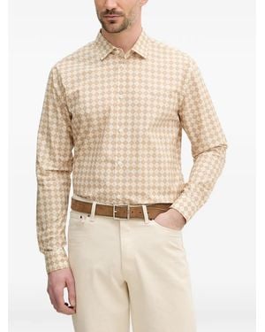 Trussardi Check-Pattern Shirt - Natural