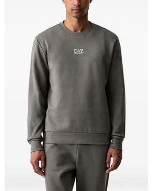 EA7 Logo-Print Crew-Neck Tracksuit - Grey