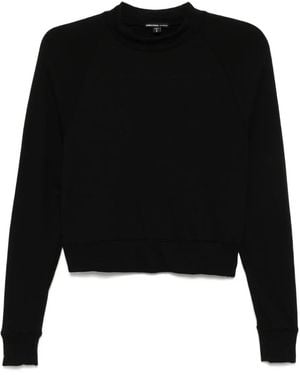 James Perse French Terry クロップド Tシャツ - ブラック