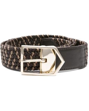Canali Braided-Pattern Belt - Gray