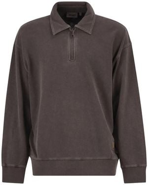 Carhartt Ausgeblichener Harper Pullover Mit Kurzem Reißverschluss - Grau