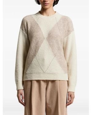 Peserico Argyle Sequin-Embellished Sweater - Natural