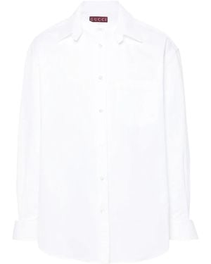 Gucci Overhemd Met Logo-Reliëf - Wit