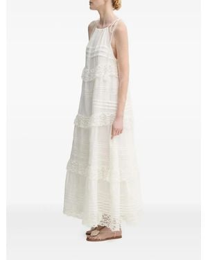 Munthe Fuenta Lace-Trimmed Tiered Dress - White