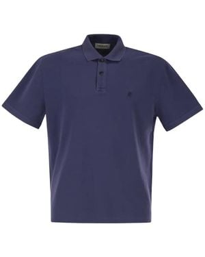 Premiata Embroidered-Logo Polo Shirt - Blue