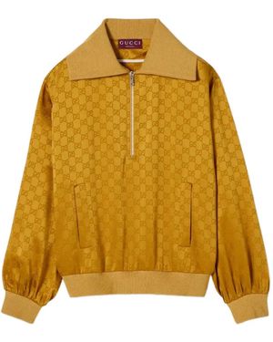 Gucci Jacquard Collared Jacket - Yellow