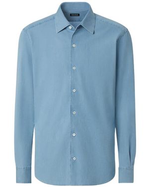 ZEGNA Button-Up Shirt - Blue