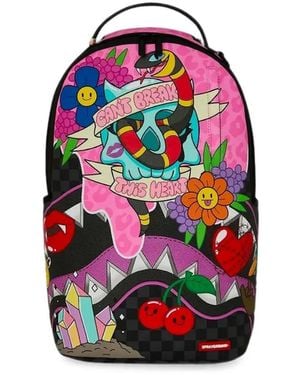 Sprayground Can'T Break This Heart Graphic-Print Checkered Backpack