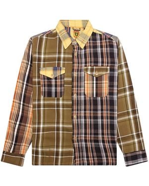 Human Made Patchwork Heart-Embroidered Shirt - Yellow