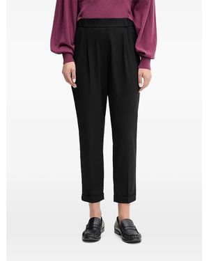 Benetton Cuffed Pleated Trousers - Black